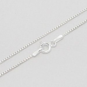 STERLING SILVER BOX CHAIN NECKLACE 0.8mm